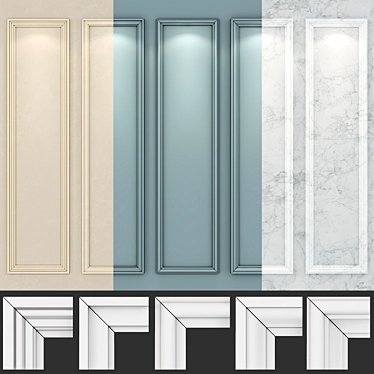 Classic Wall Molding Panels 3D model image 1 