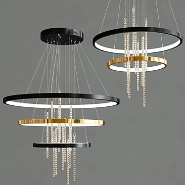 Elegant Metal and Glass Bonnet Pendant Light 3D model image 1 