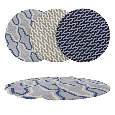 Round Carpets Set: Versatile and Detailed 3D model image 1 