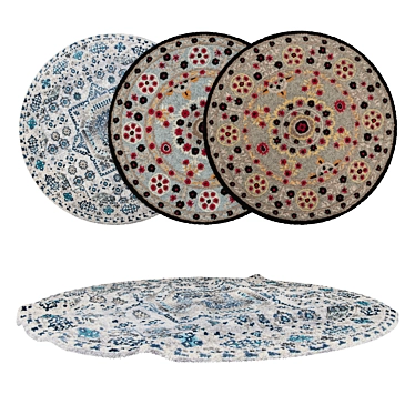 Round Carpets Set: Versatile and High-Quality 3D model image 1 