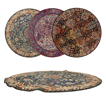 Versatile Round Carpets Set 3D model image 1 