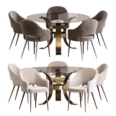 Deephouse Chair & Massimo Dining Table Set 3D model image 1 