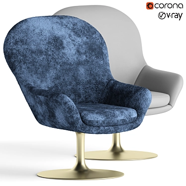 Natuzzi Adore Armchair: Luxurious Comfort in Compact Design 3D model image 1 