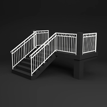 Sleek Metal Railings  3D model image 1 