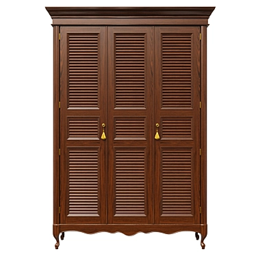 Classic Wood Wardrobe 3D model image 1 