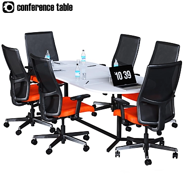 Optimized High Detail Conference Table 3D model image 1 