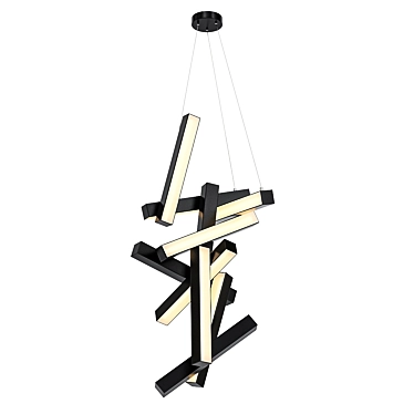 Illuminating Chaos: Vertical Chandelier 3D model image 1 