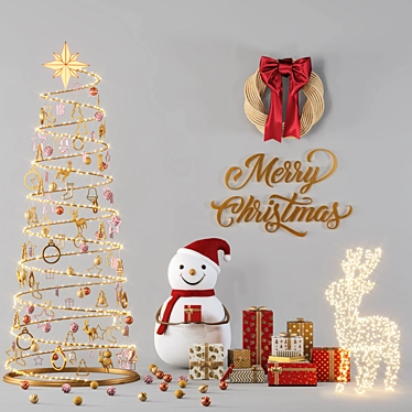 Festive Holiday Decor Set 3D model image 1 