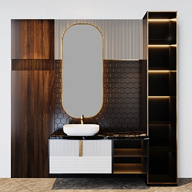 Luxurious Bath Set - Complete Bathroom Bliss 3D model image 1 