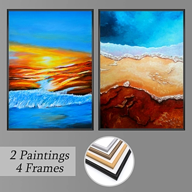 Versatile Set of Wall Paintings & Frames 3D model image 1 