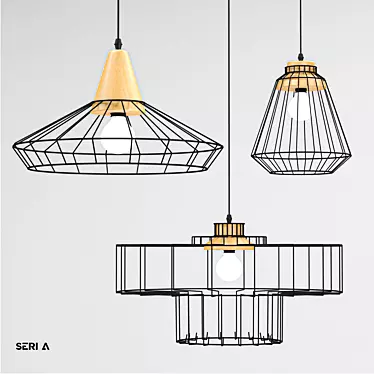 Modern Nordic Hanging Cage Lamp 3D model image 1 