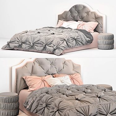 Sleek Modern Bed 3D model image 1 