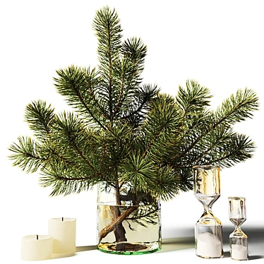 Winter Pine Branch Bouquet 3D model image 1 