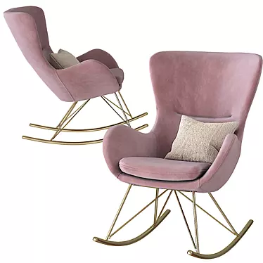 Lux Velvet Wing Rocker 3D model image 1 