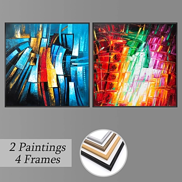 Elegant Wall Art Set with Multiple Frames 3D model image 1 