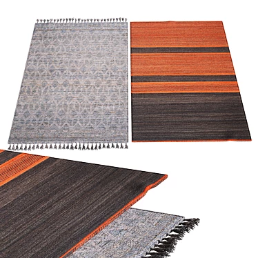 Modern Stripe Pattern Carpet 3D model image 1 