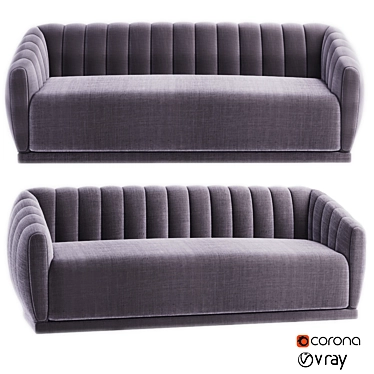 Arno Velvet Blush Sofa 3D model image 1 