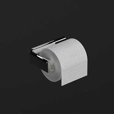 Sleek Chrome Toilet Paper Holder 3D model image 1 