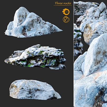 Photogrammetry Rocks Pack 3D model image 1 