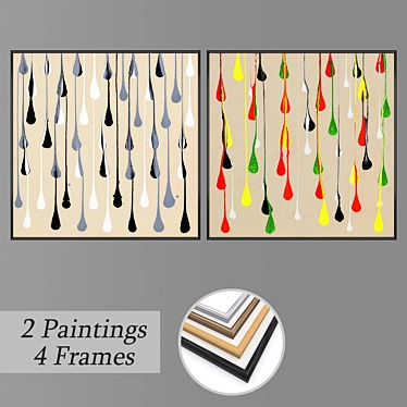 Diverse Wall Art Set with 2 Paintings 3D model image 1 