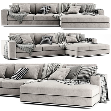 Minotti Hamilton Modern Chaise Lounge Sofa 3D model image 1 