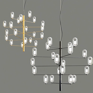 Sleek LED Chandelier: Modern Elegance 3D model image 1 