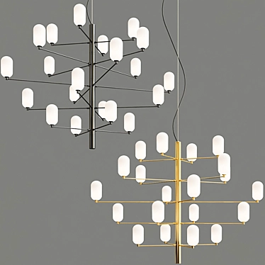 Sleek LED Chandelier - Illuminate Your Space 3D model image 1 