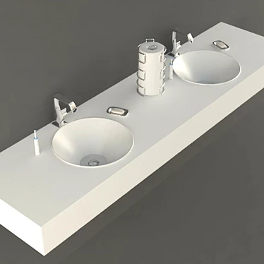 Sleek Modern Washbasin 3D model image 1 