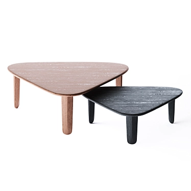 KUYU Triangular solid wood coffee table by Zeitraum