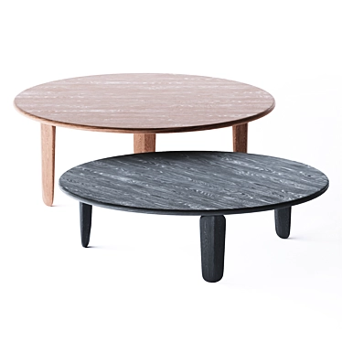 KUYU Round solid wood coffee table by Zeitraum