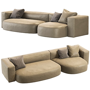 Elegant Litos Sofa, Designed by Studio Sebastian Herkner 3D model image 1 
