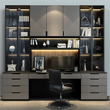 Modern Rustic Cabinet Furniture 3D model image 1 