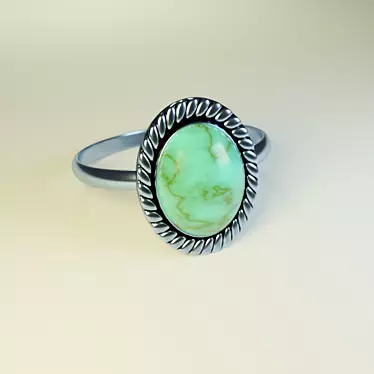 Emerald Gemstone Ring 3D model image 1 