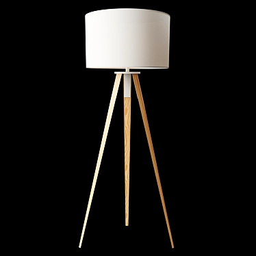 Forma Floor Lamp: White Wooden Legs 3D model image 1 