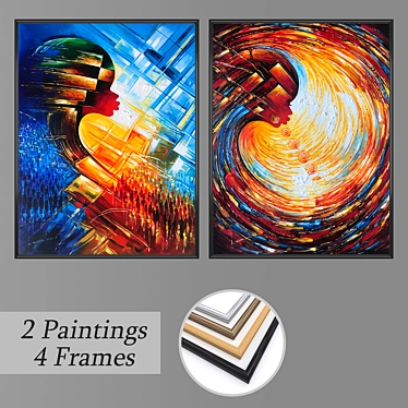 Decorative Wall Art Set with Multiple Frames 3D model image 1 