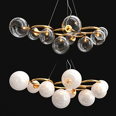 Brass Puppet Chandelier: Radiant Elegance 3D model image 1 