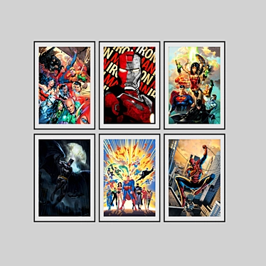 Superhero Poster Set: Marvel and DC 3D model image 1 