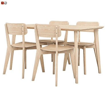 Modern Dining Set: IKEA LISABO 3D model image 1 