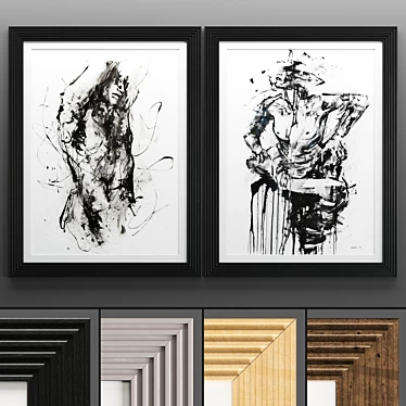 Modern Art Frame Set 50x70cm 3D model image 1 