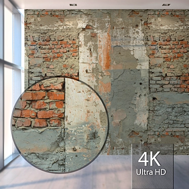 Vintage Brick Wall Texture 3D model image 1 