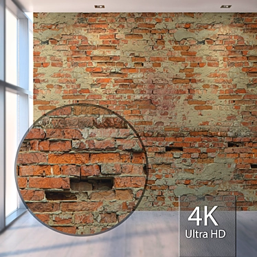 Vintage Brick Wall Texture 3D model image 1 