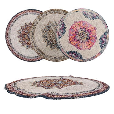 Versatile Round Rug Set 3D model image 1 