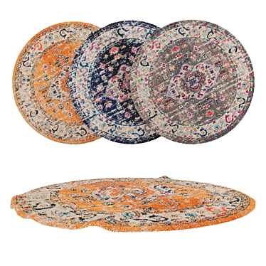 Versatile Round Carpets Set 3D model image 1 