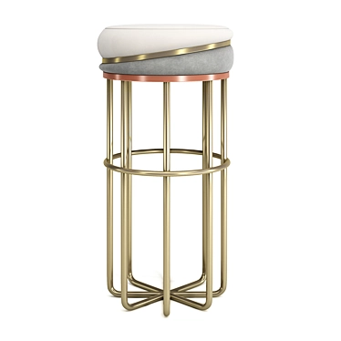 Elegant Obsidian Bar Stool: Modern Design 3D model image 1 