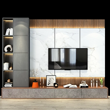Sleek TV Shelf: Organize & Display 3D model image 1 
