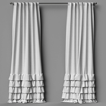 Evelyn Ruffle Bottom Curtain Panel