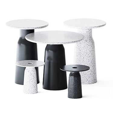 Tandem Collection: Stylish Tables & Vase 3D model image 1 