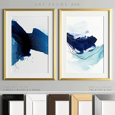 Modern Art Frame A04 - 50x70cm 3D model image 1 