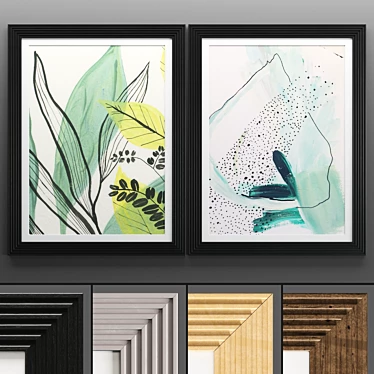 Modern Art Frame Set 3D model image 1 