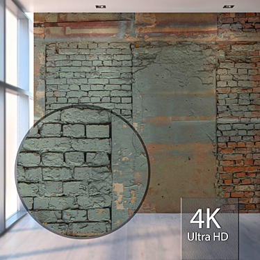 Vintage Brick Wall Texture 3D model image 1 